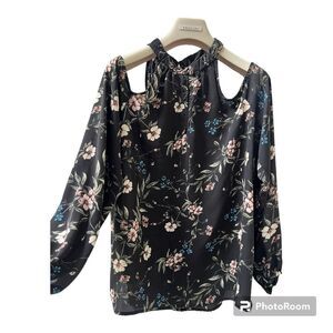 Cold Shoulder Bishop Sleeve Blouse size Large
